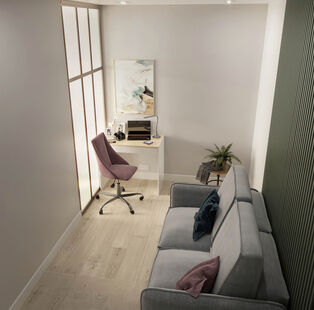 Фото № 4: Дизайн-проект двухкомнатной квартиры 68.3  м² Современный стиль для ЖК Западный луч