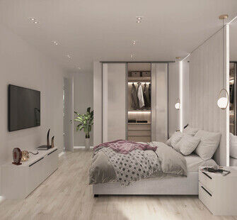 Фото № 1: Дизайн-проект трехкомнатной квартиры 85.03  м² Современный стиль для ЖК в г. Одинцово