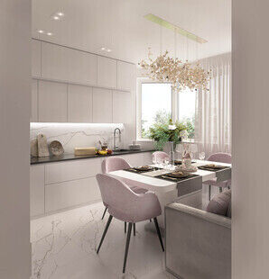 Фото № 5: Дизайн-проект трехкомнатной квартиры 85.03  м² Современный стиль для ЖК в г. Одинцово