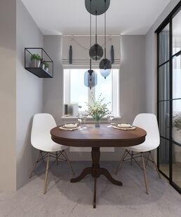 Фото № 2: Дизайн-проект двухкомнатной квартиры 67.6  м² Стиль Фьюжн для ЖК Инновация