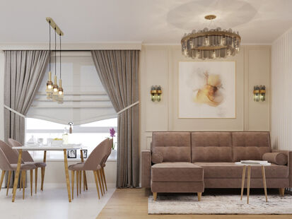 Фото № 1: Дизайн-проект трехкомнатной квартиры 58.8  м² Стиль Современная классика для ЖК Люблинский парк