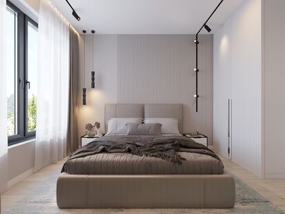 Фото № 1: Дизайн-проект двухкомнатной квартиры 44.2  м² стиль Модернизм для ЖК Discovery