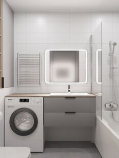 Фото № 3: Дизайн-проект двухкомнатной квартиры 35.64  м² Стиль Минимализм для ЖК Белая Дача Парк