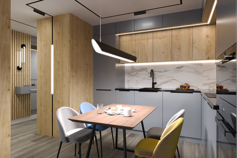 Фото № 1: Дизайн-проект трехкомнатной квартиры 66.86  м² Скандинавский стиль для ЖК Михайловский Парк