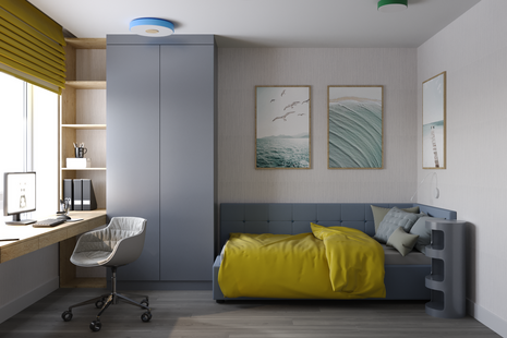 Фото № 4: Дизайн-проект трехкомнатной квартиры 66.86  м² Скандинавский стиль для ЖК Михайловский Парк