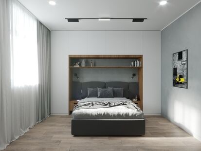 Фото № 4: Дизайн-проект двухкомнатной квартиры 72.35  м² Современный стиль для ЖК Ново-Никольское