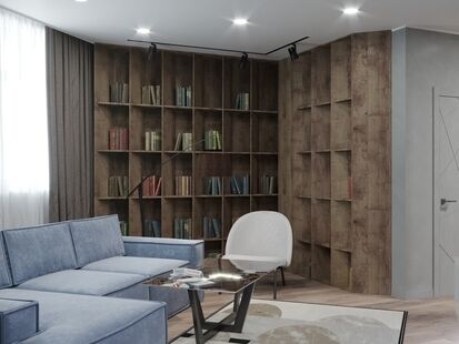 Фото № 5: Дизайн-проект двухкомнатной квартиры 72.35  м² Современный стиль для ЖК Ново-Никольское