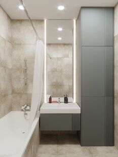 Фото № 3: Дизайн-проект двухкомнатной квартиры 72.35  м² Современный стиль для ЖК Ново-Никольское