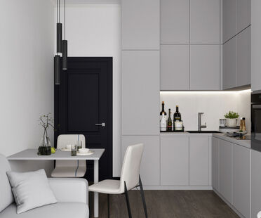 Фото № 4: Дизайн-проект однокомнатной квартиры 41.08  м² Современный стиль для ЖК Vitality