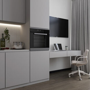 Фото № 3: Дизайн-проект однокомнатной квартиры 41.08  м² Современный стиль для ЖК Vitality