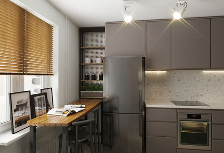 Фото № 3: Дизайн-проект однокомнатной квартиры 39.98  м² Стиль Лофт для ЖК Московский