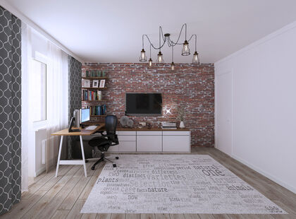 Фото № 5: Дизайн-проект однокомнатной квартиры 39.98  м² Стиль Лофт для ЖК Московский