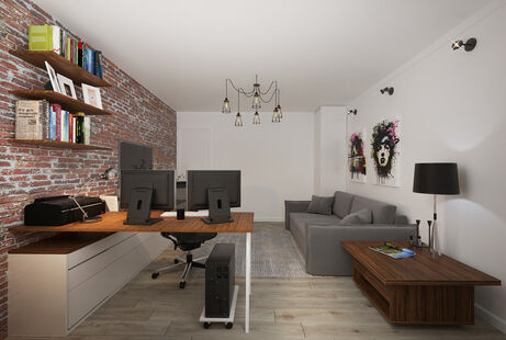 Фото № 6: Дизайн-проект однокомнатной квартиры 39.98  м² Стиль Лофт для ЖК Московский