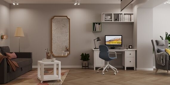 Фото № 6: Дизайн-проект двухкомнатной квартиры 61.0  м² стиль Модернизм для ЖК Московский