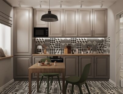 Фото № 3: Дизайн-проект двухкомнатной квартиры 61.0  м² стиль Модернизм для ЖК Московский