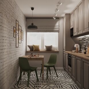 Фото № 2: Дизайн-проект двухкомнатной квартиры 61.0  м² стиль Модернизм для ЖК Московский