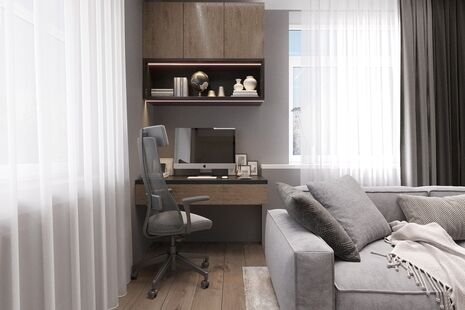 Фото № 6: Дизайн-проект четырехкомнатной квартиры 84.2  м² Современный стиль для ЖК Оранж Парк