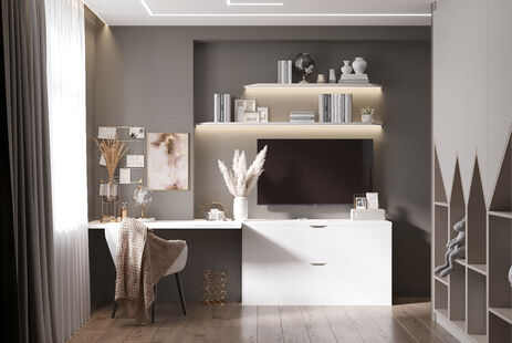 Фото № 5: Дизайн-проект четырехкомнатной квартиры 84.2  м² Современный стиль для ЖК Оранж Парк