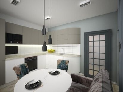 Фото № 2: Дизайн-проект однокомнатной квартиры 37.0  м² стиль Минимализм для ЖК Центральный