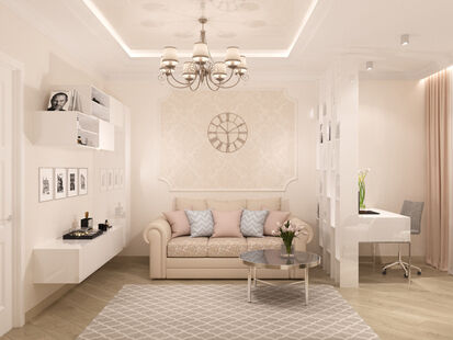 Фото № 5: Дизайн-проект двухкомнатной квартиры 60.2  м² стиль Современная классика для ЖК Новый город