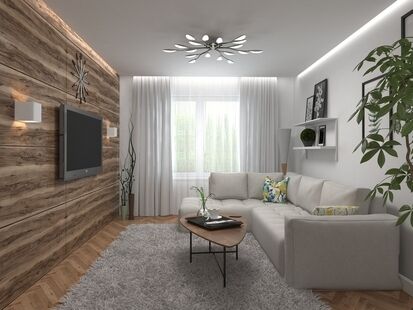 Фото № 1: Дизайн-проект двухкомнатной квартиры 53.1  м² Скандинавский стиль для ЖК Серебряные звоны-2