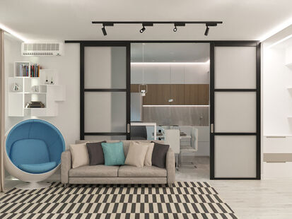 Фото № 4: Дизайн-проект двухкомнатной квартиры 57.3  м² стиль Минимализм для ЖК Виктори Парк