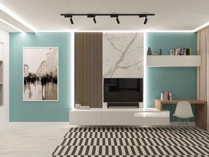 Фото № 2: Дизайн-проект двухкомнатной квартиры 57.3  м² стиль Минимализм для ЖК Виктори Парк