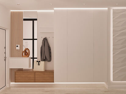 Фото № 1: Дизайн-проект двухкомнатной квартиры 57.3  м² стиль Минимализм для ЖК Виктори Парк