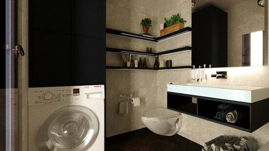 Фото № 5: Дизайн-проект трехкомнатной квартиры 92.2  м² стиль Лофт для ЖК Центральный