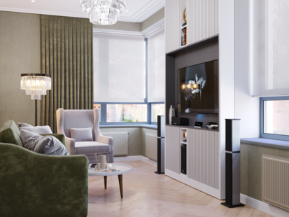 Фото № 5: Дизайн-проект пятикомнатной квартиры 110.81  м² стиль Современная классика для ЖК Молодая семья