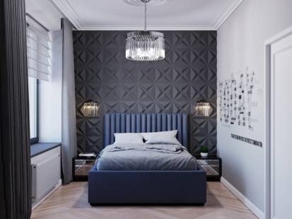 Фото № 4: Дизайн-проект пятикомнатной квартиры 110.81  м² стиль Современная классика для ЖК Молодая семья