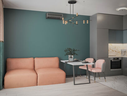 Фото № 6: Дизайн-проект евро двухкомнатной квартиры 63.2  м² стиль Современный для ЖК Первый ключ