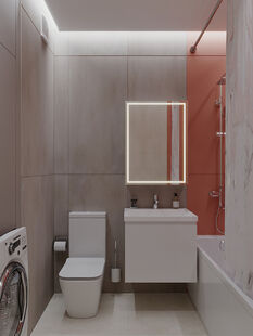 Фото № 3: Дизайн-проект евро двухкомнатной квартиры 63.2  м² стиль Современный для ЖК Первый ключ