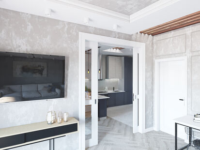 Фото № 6: Дизайн-проект евро двухкомнатной квартиры 65.0  м² стиль Лофт для ЖК Испанские кварталы