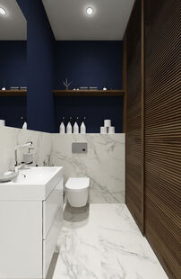 Фото № 2: Дизайн-проект евро трехкомнатной квартиры 54.0  м² Современный стиль для ЖК Московский