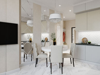 Фото № 2: Дизайн-проект кухни 13.0  м² стиль Современная классика для ЖК Центральный