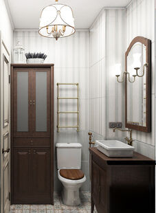 Фото № 3: Дизайн-проект ванной 2.5  м² стиль Прованс для ЖК Центральный