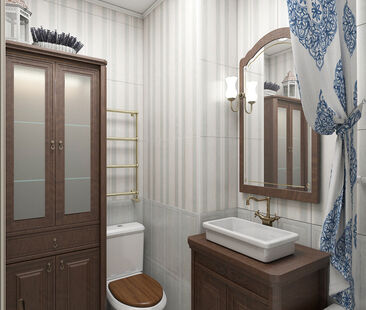 Фото № 2: Дизайн-проект ванной 2.5  м² стиль Прованс для ЖК Центральный