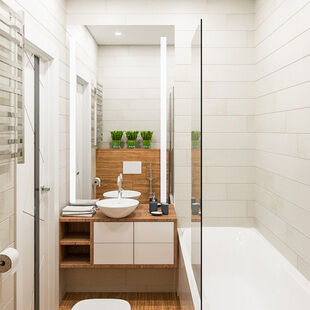 Фото № 1: Дизайн-проект ванной 3.7  м² Скандинавский стиль для ЖК Смайлино