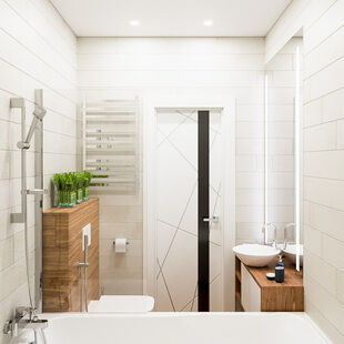 Фото № 2: Дизайн-проект ванной 3.7  м² Скандинавский стиль для ЖК Смайлино