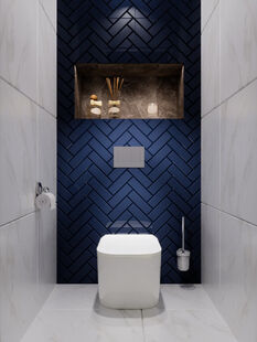 Фото № 1: Дизайн-проект туалета 3.5  м² стиль Современная классика для ЖК Переделкино Ближнее