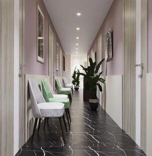 Фото № 5: Дизайн-проект коммерческого помещения 47.72  м² стиль Модернизм для стоматологической клиники