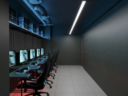 Фото № 4: Дизайн-проект коммерческого помещения 138.42  м² Стиль Хай-тек для компьютерного клуба