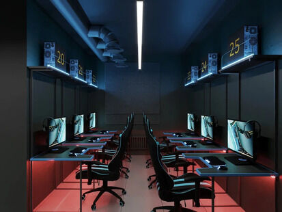 Фото № 2: Дизайн-проект коммерческого помещения 138.42  м² Стиль Хай-тек для компьютерного клуба