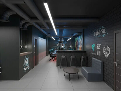 Фото № 3: Дизайн-проект коммерческого помещения 138.42  м² Стиль Хай-тек для компьютерного клуба