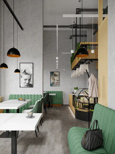 Фото № 4: Дизайн-проект коммерческого помещения 79.3  м² Стиль Лофт для кафе в г. долгопрудный