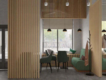 Фото № 5: Дизайн-проект коммерческого помещения 79.3  м² Стиль Лофт для кафе в г. долгопрудный