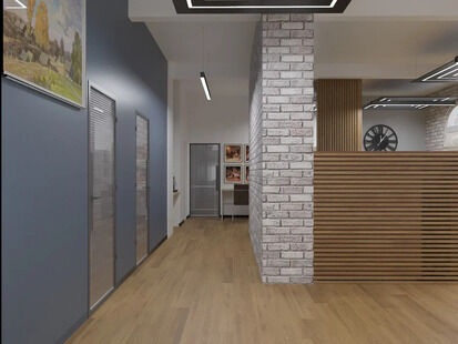 Фото № 1: Дизайн-проект коммерческого помещения 37.74  м² Современный стиль для офисного помещения