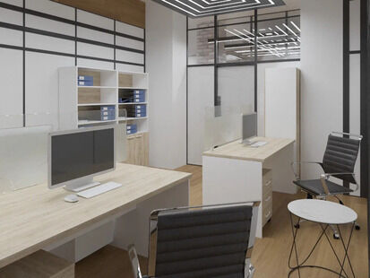 Фото № 5: Дизайн-проект коммерческого помещения 37.74  м² Современный стиль для офисного помещения