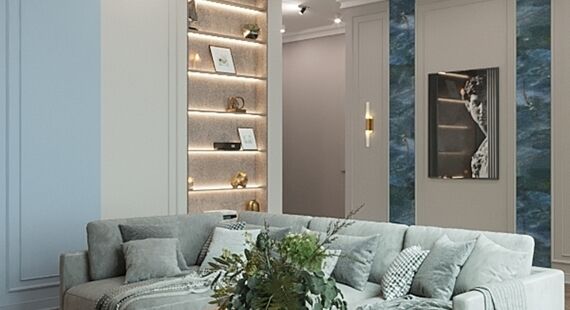 ЖК "Московский": готовый дизайн проект в стиле "Арт-деко". Площадь 299.09 м² - фото №2